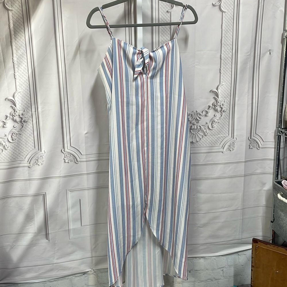 Mary & Mabel tulip slip dress tulip hem spaghetti strap striped size small dress